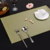 Placemats PVC Dining Table Mat Heat Insulation Stain Resistant Placemat Anti Slip Washable Pad Restaurant Place Mats 11 LL