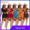 Рабочие платья Mdug мини -юбки костюм Y2K платья оптовая летняя женская одежда мода мода с коротким рукавом, продаваемые дамы ношения M8788