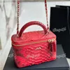 Taşınabilir Kadınlar Timsah Makyaj Çantası 16cm Ayna Tasarımcı Cüzdanı Altın Donanım 8 Renk Vintage Vanity Case Çanta Debriyaj Akşam Kendi Koltuklu Çanta Kart Tutucu