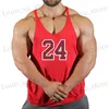Herr t-shirts varumärke gymkläder bomulls singlets nr.10 24 bodybuilding stringer tank top män skjorta muskel killar slanglöst väst tankop t240419