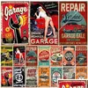 Metal Painting Retro Dads Garage Decorative Sexy Girls Car Tools Motor House Plate Posters Wall Tin Sign Vintage Poster Decor Art Ro Dh2Id