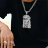 Toppkvalitet isad bling hiphop smycken stor storlek 18k guldplätering halsband Jesus hänge