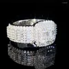 Clusterringe Sace Gems GRA zertifiziert d Farbe Full Moissanit Ring für Frauen Männer S925 Sterling Silber Hochzeit Diamant Luxus Feinschmuck
