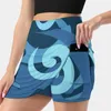 Faldas Koru Design Fashion Blue Woman Fashion 2024 pantalón Mini Oficina Short Maori Art Zealand NZ