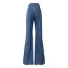 Pantaloni da donna pantaloni svasati con le leggings di patchwork ingegneria all'ingrosso 95 cotone lavata in difficoltà