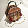 Shoulder Bags Johnature Bohemian Tassel Circular Women Bag 2024 Girl Chain Versatile Summer Holiday Beach Crossbody