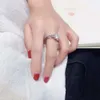 Brand Promise Ring Set Real 100% Sterling Sier Diamond Engagement Band Anchons de mariage pour femmes bijoux doigt