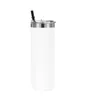 20oz Stainless Steel Skinny Tumbler Vacuum Insulated Straight Cup Water Bottle Beer Coffee Mug with Lid and Straws