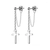 Dangle Ohrringe MloveAcc 925 Solid echtes Sterling Silber Schmuckkettenkette Cross Tropfen für Frauen Mädchen Kinder gut