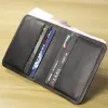 Portfele Krótki ultrathinowy mini portfel oryginalny skórzany klip młody męski portfel miękki czarny brązowy skórzany torba