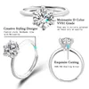 Pierścień Solitaire Urmylady GRA Certyfikowana 1-3ct Moissanite Ring VVS1 Lab Diamond Pierścień Regulowany dla kobiet Obietnica Bejdia Weddna D240419
