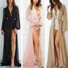 Sleep Sleep Lounge 2022 Marque d'été Feminino Femme Transparent Beach Maxi Robe Swimwear Bikini Cover-Up TUNIC MARICON FEMME BAILLE FEMME D240419