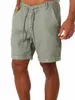 Herren Shorts Herren Shorts Casual Shorts Mode Schweiß Shorts Homme Leinen Feste Farbe Kurzhose Männliche Sommerstrand atmungsaktive Flachs -Shorts 240419 240419