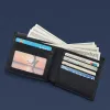 Portefeuille portefeuille courte se portefeuille en cuir authentique entreprise de carte de carte bancaire décontractée Rifold Leather Slim Mini portefeuille