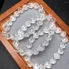 Link Bracelets 10MM Natural Clear Quartz Facet Bracelet Fashion Crystal Gemstone Jewelry Reiki Healing Gift For Women 1pcs