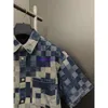 Homens e camisetas de póos de camisetas redondas com bordado de colarinho aumentado e roupa de verão estampada em estilo polar, camiseta de algodão de rua Jacquard 3215