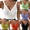 Serbatoi da donna Ladies Solid Color Tops Knitting Tops Female Knitwear Tank Sexy Women Off Spalla Y2K ritagliata per l'estate 2024