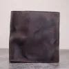 Portfel 100% prawdziwy skórzany mężczyźni Portfel Vintage Mens Karta kredytowa Trifold Mini Multifunkcyjna Moneta Torebka