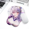 Mouse Pads Wrist Rests Clearance low price animation silicone 3D mouse pad Leica fabric wrist strap cartoon creative sexy chest mouse pad Y240419