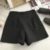 Shorts femininos Mulheres curtas A-line Summer Summer-Skirt Office Feminino Pleat Holida Casual Cantura Alta moda Loja Moda elegante Vintage