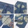 Grunge Clothes Y2K Streetwear Baggy Ripped Stacked Jeans Pants Men Straight Old Hip Hop Denim Trousers PantALOni Uomo 240417