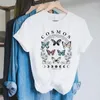 Magliette da donna Cosmos Butterfly Planet Stampa da donna Shirt harajuku estetico grafico bianco tee cotone maniche corta top femmine divertenti