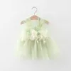 Robes de fille Summer Sweet Baby Girl Party Robes de soirée Mariage Fleur Petal Mesh Birthday Princess Kids Costumes 0 à 3 ans Toddler D240423