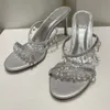 Projektant wysokich obcasów Sandały marka mody panie seksowne sukienka imprezowa szpilki nowe panie błyszczące kryształowe sandały projektanty obuwie