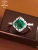 Clusterringe erzeugt Emerald Gemstone Dating Ring Green Real 925 Sterling Silber Party für Frauen Vintage Charms Schmuck machen Retro