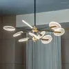 Avizeler Nordic Demir Led Chandelier Yemek Odası Yaratıcı Kolye Lambası İç Dekor Dökülebilir Oturma Yatak Odası Bar.