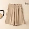 Kvinnors shorts mode high street draperi dräkt kvinnor avslappnad fast färg midja blixtlås office lady sommarbottnar med bälte