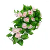 Decoratieve bloemen Fake Rose Vine Floral Garland Artificial For El Wedding Home Party Garden Decor (Dark Pink)