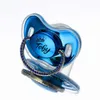 Pacifiers# Miyocar Sparkling Bling Custom Baby Pacifiers met naam versierd met elegante blauwe steentjes voor jongensmeisje 0-6 maanden6-18 ml2403