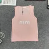 Summer Drill Knit Camisole Womens Designer Square Collar Knit Sleeveless Crop Tops Slim Sports Camisole