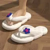 Summer Flower Slippers Flip Flops Beach Sandals Nonslip Casual Flat Shoes 2023 Indoor House Slides for Women Outdoor 240409