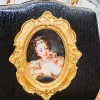 Bolsas Vintage Pintura al óleo Bolsas para mujeres PU Bolsas cruzadas de cuero para mujer para mujeres elegantes Bolso mensajero 2022 Nuevo bolso de boda de fiesta de lujo