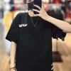 24 New Summer EV Fushen不規則なリボンビッグMレタープリントカジュアルルーズラウンドネック半袖Tシャツ男性と女性873522