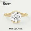 Кольцо для солятерии Lnngy 6,5 мм рамки Moissanite Diamond Ring For Women Wedding Bague изысканный 925 серебряный серебряный пасьян