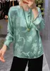 Kvinnors kläder ny produkt kinesisk stil silkkrona crepe tryckt botten fashionabla skjorta topp kvinnor
