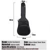 Cases 600d Waterproof Guitar Case Double Strap Padded Black Guitar Case Backpack Shoulder Strap Classical Guitar Bag for 40" 41"