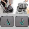 Briefcases Document Storage Bag Organizer File Folder Passport Holder with Lock Briefcase Leaf Letter Print Privacy Case New Travel Handbag