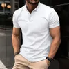 2024 Sommer neuer Vier-Knopf-Menshort-Ärmeln T-Shirt Casual Männer Solid Color T-Shirt Männer atmungsaktives Polo-Shirt S-2xl 240415