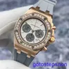 Functionele AP pols horloge Epic Royal Oak Series 26231or dames 18k rose goud origineel diamant panda gezicht 37 mm automatisch mechanisch horloge