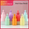 Bottiglie di stoccaggio 10/20/30/50pcs 30 ml Glassata glassata bottiglia essenziale olio essenziale Colori di caramelle RIFILE DEL PERCHUME 2310011YK