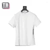 Herren T-Shirts gestreiftes Baumwollsommer Runder Hals kurzärmelig T-Shirt Casual Trend Paar tragen halbärmelige Vierbar