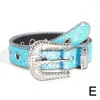 Riemen mode dames riem sprankelende strass decoratie pu lederen buckle matching jurk jeans voor dame 5 kleur b9y7