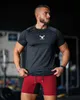 T-shirts masculins Nouveaux styles pour hommes minces courts slve glacée de gym d'été
