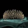 Hair Clips Wedding Accessories Gold Color Tiaras Crowns Crystal Zirconia Headbands Brides Party Dinner Dress Headpieces Bridal Jewelry