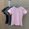 Cou rond t-shirt femmes à manches courtes t-shirts de luxe lettre imprimées d'été chemises de style décontracté