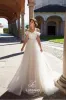 Lussano Charming Bohemian Wedding Dresses 2024 Off Axel spetsar Applicies svep Train Modest Beach Brudklänningar Billiga en linje bröllopsklänning